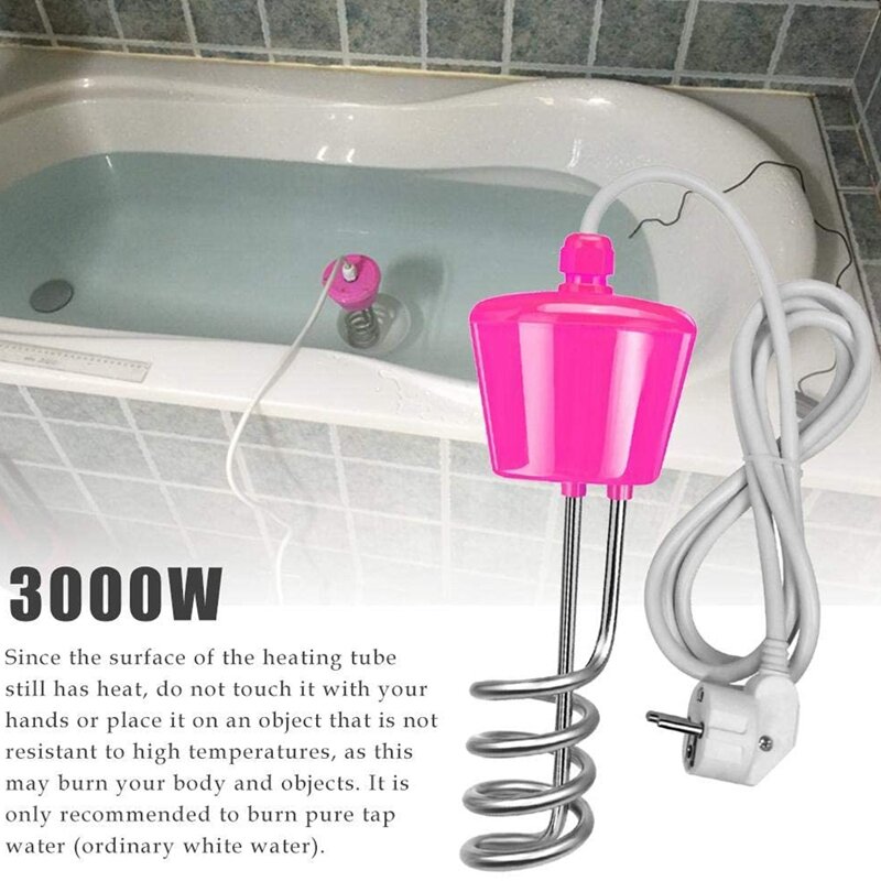 Scaldabagno per piscina ad immersione da 3000W riscaldatore da bagno portatile per vasca da bagno galleggiante in acciaio inossidabile per l'inverno