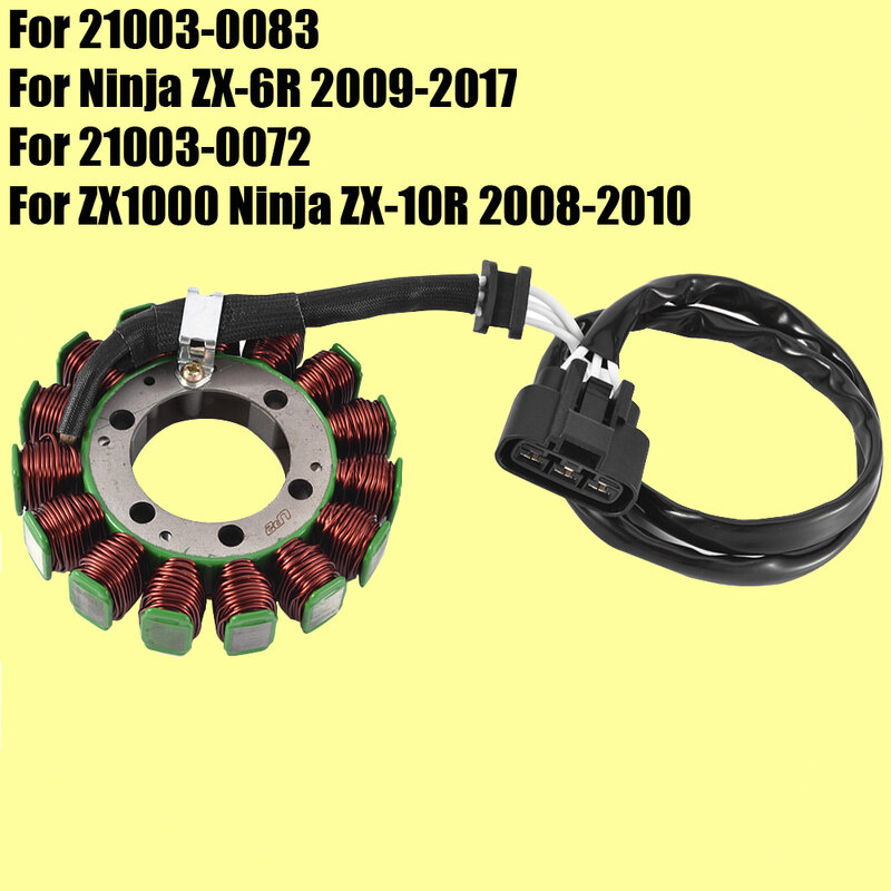 Bobina do estator para Kawasaki Ninja ZX600 ZX-10R ZX-6R 2009-2017 ZX1000 Ninja 2008-2010 21003-0083 21003-0072