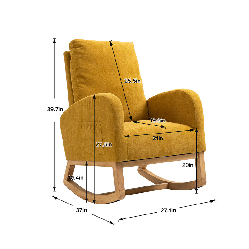 (USA Lager) Schaukel Lounge Stuhl, Freizeit Stuhl für Wohnzimmer, Bett Zimmer, massivholz Rahmen, Twin