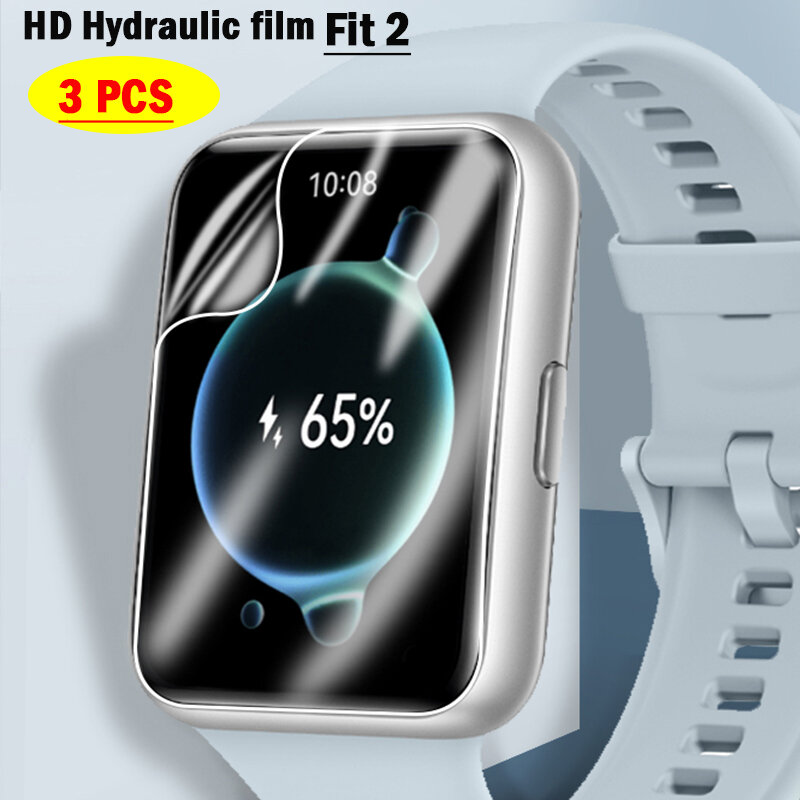 Pellicola idraulica da 3 pezzi per huawei watch fit 2 smartwatch HD 9D copertura protettiva Ultra sottile per la protezione dello schermo fit band accessori