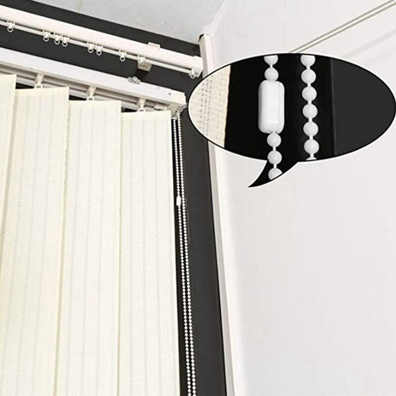 J2fb 10 metros de rolo plástico cego roman sombra vertical frisado corrente puxar cabo janela cortina contas corda com conectores