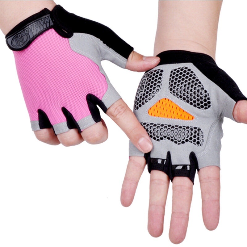 Halb-fingered handschuhe für radfahren fitness atmungsaktive dämpfung nicht-slip outdoor tau-gefingert bergsteigen halb handschuh