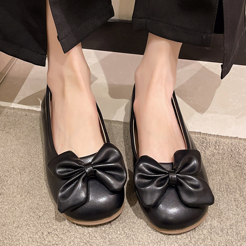 JMPRS – chaussures à semelle souple en cuir Pu pour femmes, chaussures décontractées à enfiler, à talons plats, de couleur unie, collection automne 2022