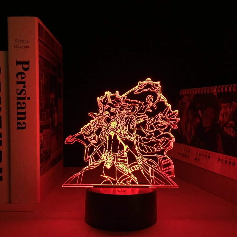 Arataki Itto Genshin تأثير ثلاثية الأبعاد LED ليلة مصباح للأطفال ديكور غرفة نوم الطفل هدية عيد ميلاد Genshin تأثير ضوء الليل دروبشيبينغ