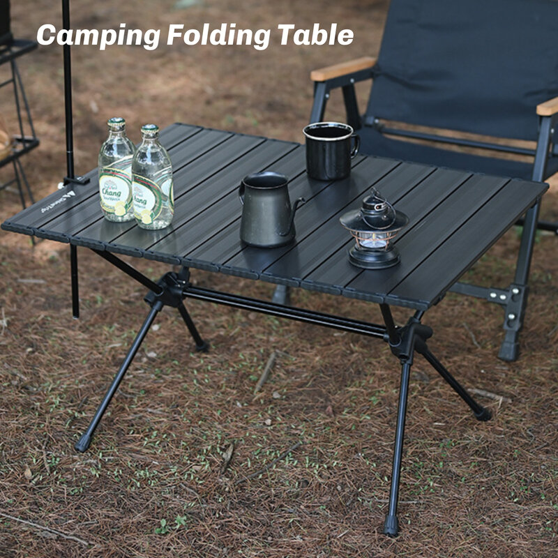Składany stół lampka kempingowa, stop aluminium, przenośna, regulowana wysokość, stół piknikowy, Mini stół do grillowania
