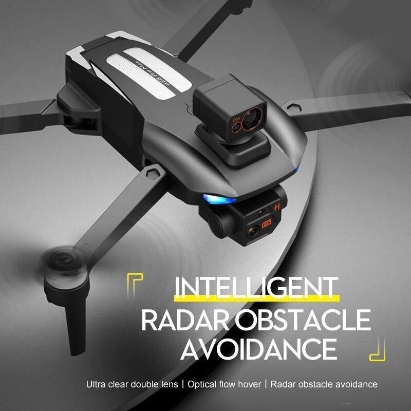 Drone professionnel AE8 GPS 8K double caméra HD FPV 3Km, Laser, éviter les obstacles, moteur sans balais, jouets quadcoptes pliables