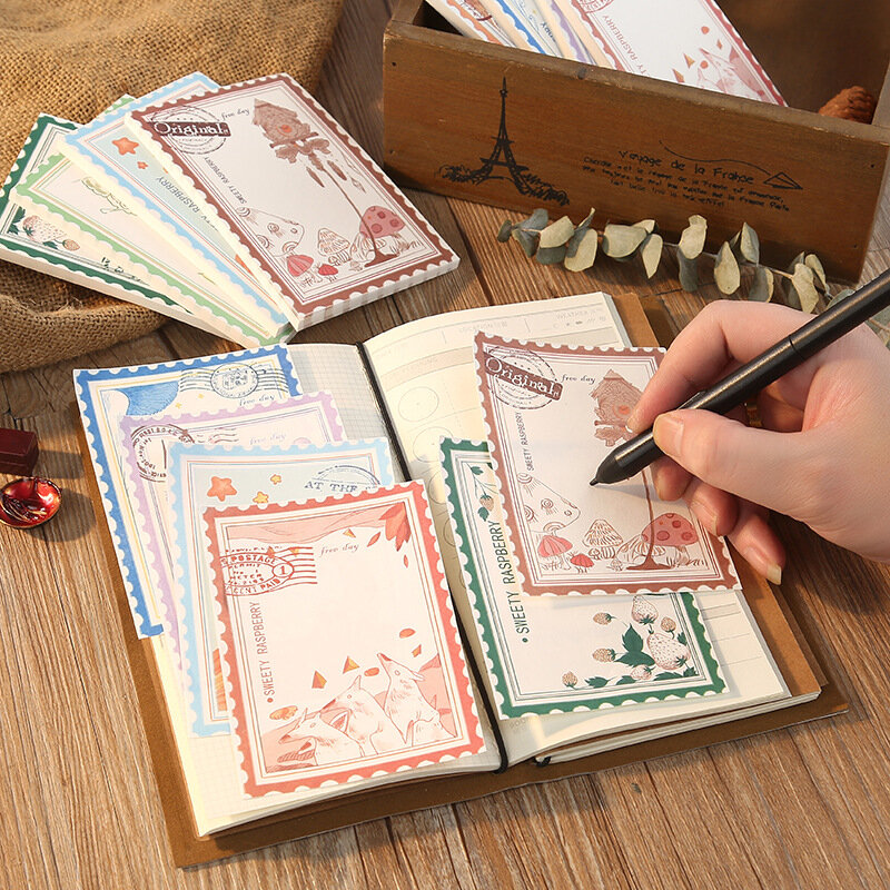 Coreano papelaria mensagem criativo requintado bonito bloco de memorando rótulo papel kawaii material escolar notas pegajosas escritório decoração planejador