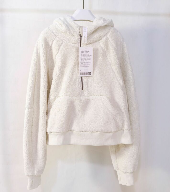 Scuba oversized velo hoodies metade-zip hoodies sweatershirts cozy cordeiro casaco senhoras outwear para o inverno