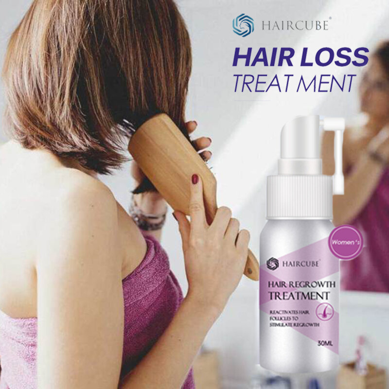 HAIRCUBE سريع نمو الشعر جوهر رذاذ للنساء مكافحة فقدان الشعر السائل علاج تلف الشعر إصلاح منتجات العناية شعر طبيعي