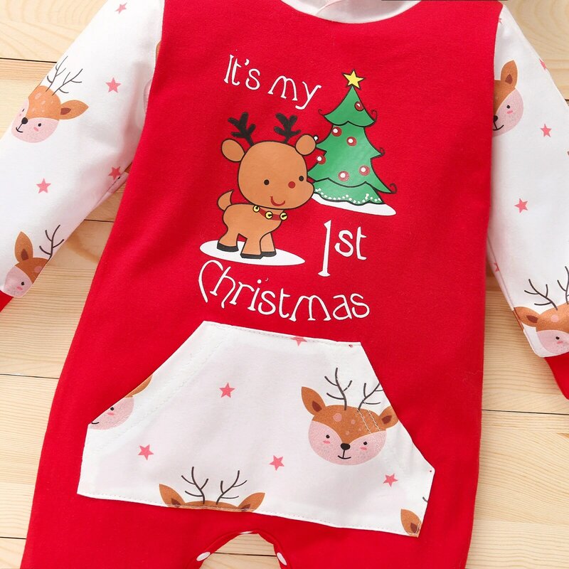 0〜12mの赤ちゃん用の長袖ロンパース,クリスマススーツ,男の子,新生児,かわいい,鹿,車のプリント