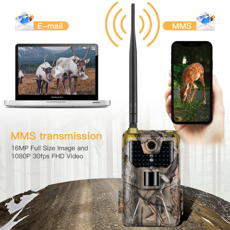 Cámaras de rastreo de caza, videocámara de exploración de Vida Silvestre, visión nocturna infrarroja, trampas fotográficas HC900M, 20MP, 1080P, 2G, GSM/MMS/SMTP