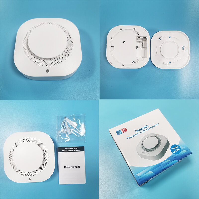 Tuya Wifi Detektor Asap Sensor 90DB Suara Alarm Rumah Asap Kombinasi Perlindungan Kebakaran Keamanan Rumah Kehidupan Cerdas Alexa Google