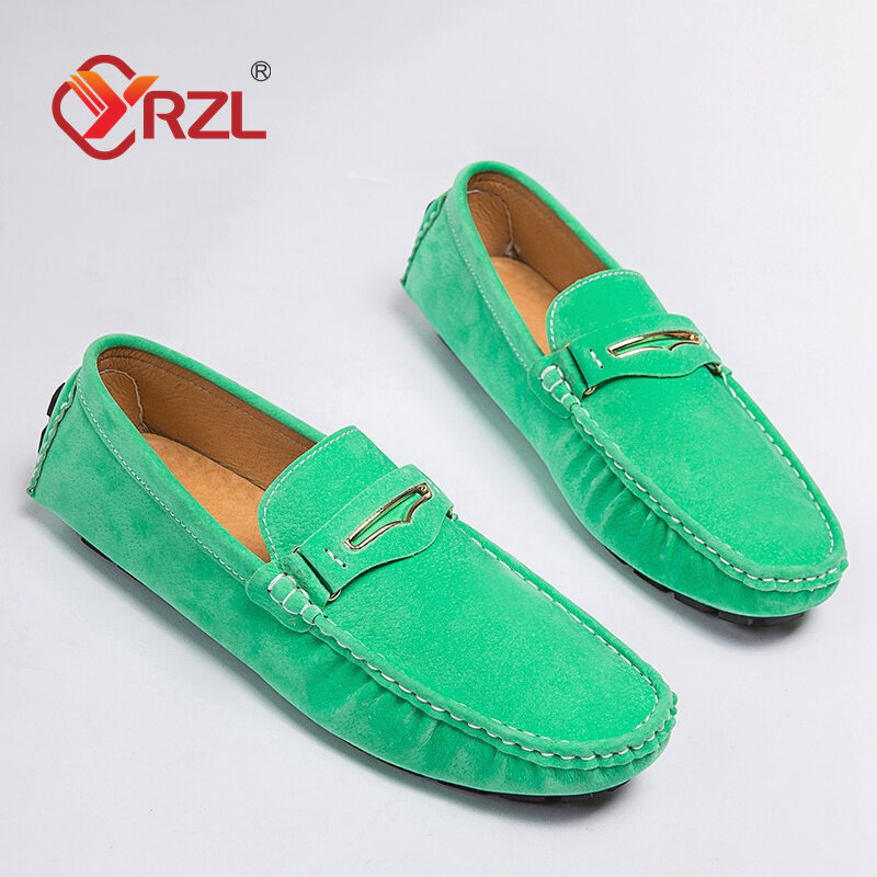 YRZL Loafers Men Big Size 48 Boat Shoes Slip on Handmade Lazy Shoes Non Slip Driving Mocassin Man Loafers Shoes
