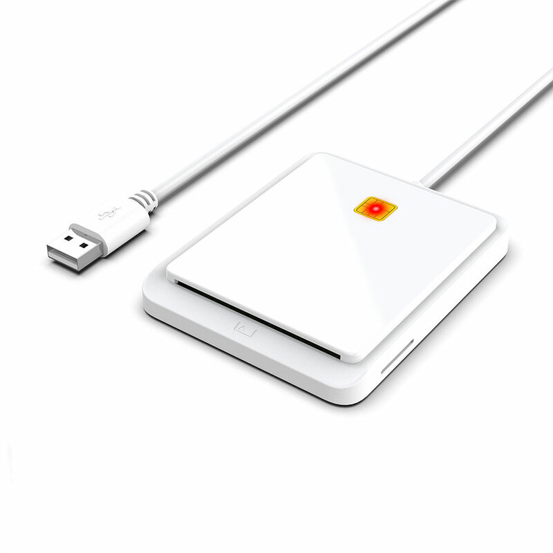 Cor branca preta do conector do cloner do cartão do sim para windows linux leitor de cartão inteligente portátil de usb 2.0