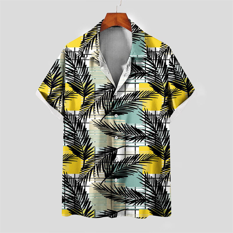 미국 스타일 스트리트 패션 프린트 셔츠, 하와이 맞춤형 남성 캐주얼 셔츠, 반팔 라펠 탑 S-8XL, 2023 여름