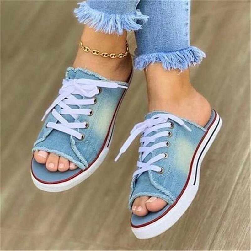 Summer Women Sandals Pure Color Open Toe Casual Ladies Wedge Shoes Hollow Out Slip-On Mesh Platform Zapatos De Mujer 2022