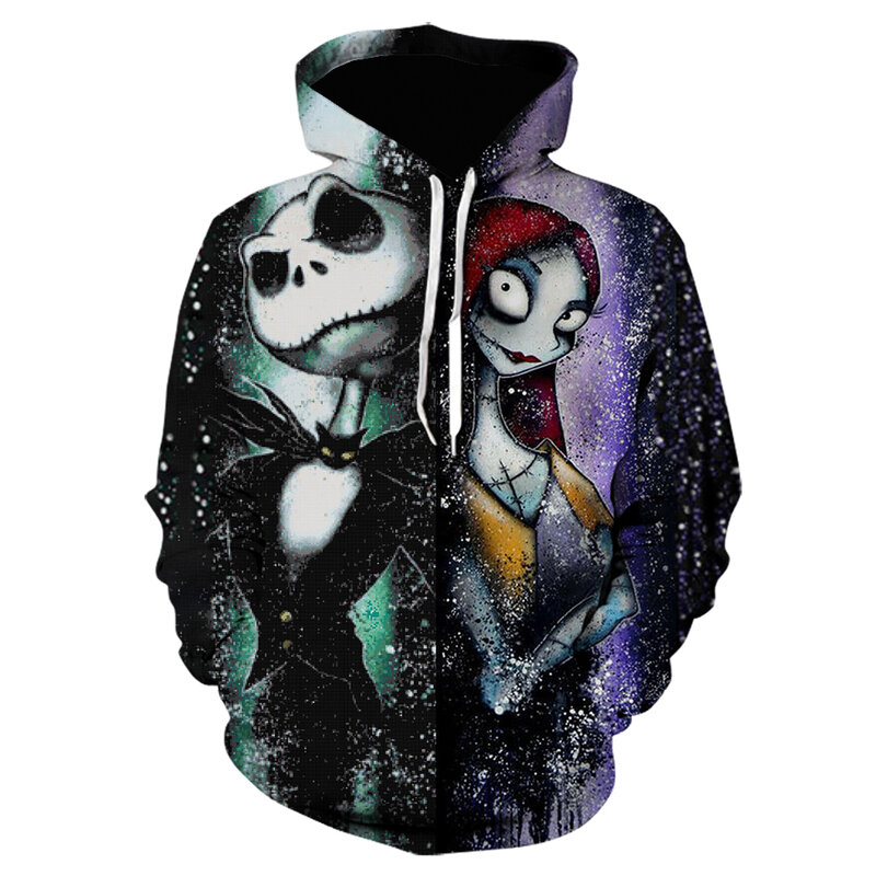 Men's Women's Halloween Gifts Nightmare Before Christmas Jack Cosplay Streetwear Sweatshirt Popular Anime Hoodie 3D  Hoodie