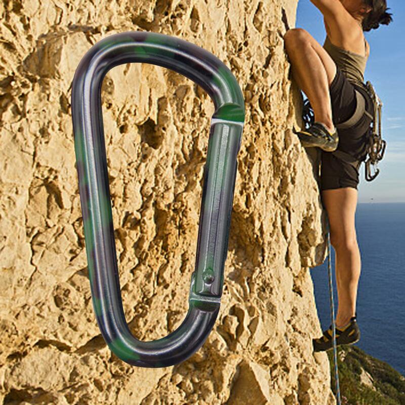 Aluminum Alloy Carabiner Clip Snap Hook Key Ring D Shaped for Outdoor Camping