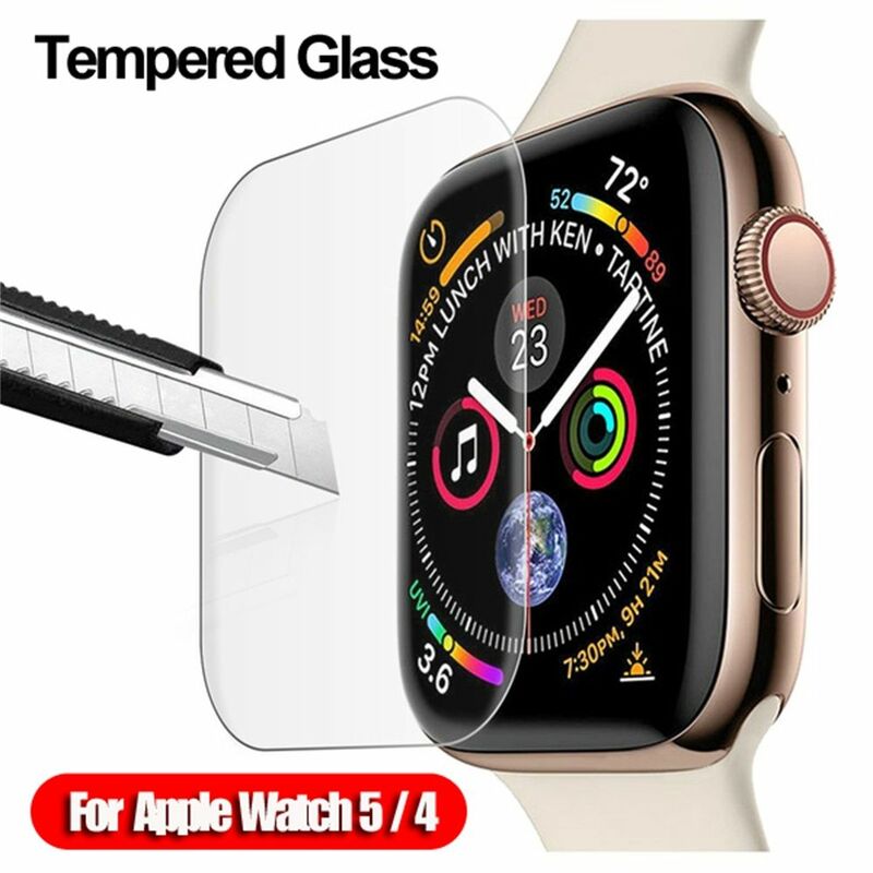 3Pcs Not Full Cover Protective Film For Apple Watch 5 4 40mm 44mm Smartwatch 3D Screen Protectors Tempered Glass Protective Film
