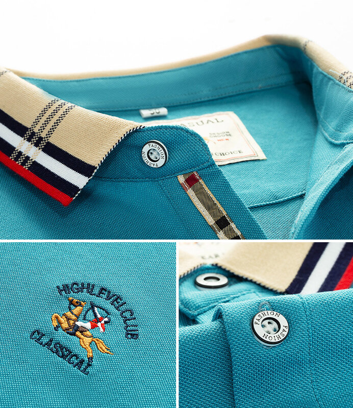 Zomer Nieuwe Heren Polo Shirts Korte Mouwen T-shirt Effen Kleur Business Geborduurde Slanke Katoen Revers Britse Mannen Kleding tops