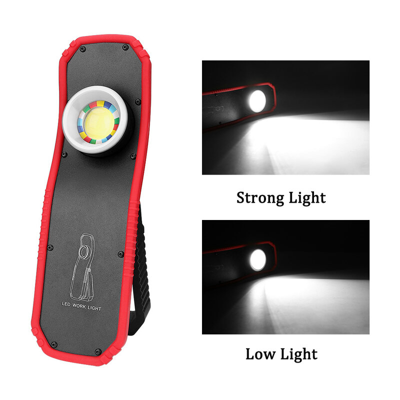 New Portable Flashlight Torch USB Rechargeable LED Work Light Magnetic COB Lantern Hanging Outdoor Camping Hook Lamp Power Light