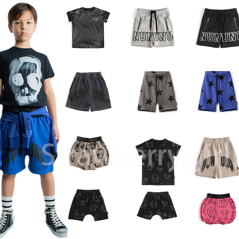 Nununu-pantalones cortos deportivos para niños, bombachos de algodón estampados, marca de moda, entrega en abril