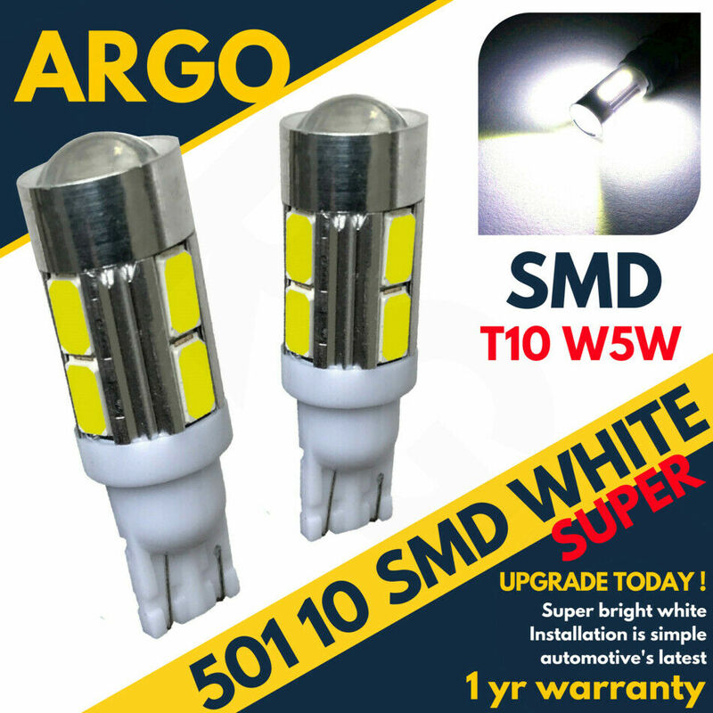 501 10 LED SMD HIGH LEVEL żarówki hamulcowe białe XENON T10 W5W 194 lampa klinowa 2