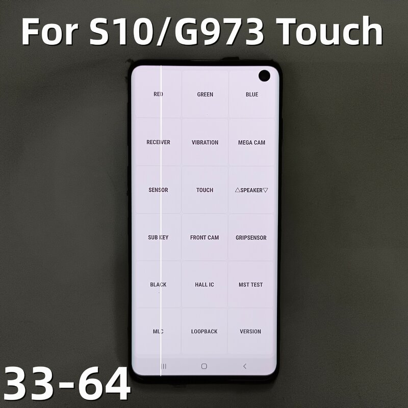 Original AMOLED LCD Display For Samsung Galaxy S10 G973 G973F/DS SM-G973 LCD Display Touch Screen Digitize Assembly，With lines