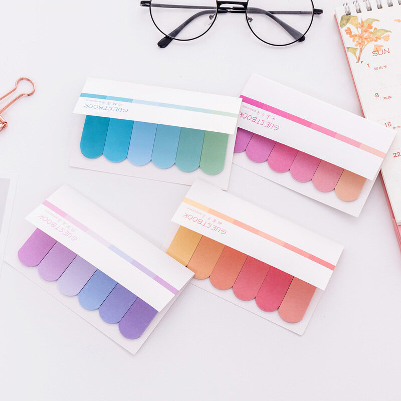 120Page Gradient Color N Times Index Sticky Notes Post Sticker Bookmark To Do List School Stationeryoffice Decoration Memo Pad