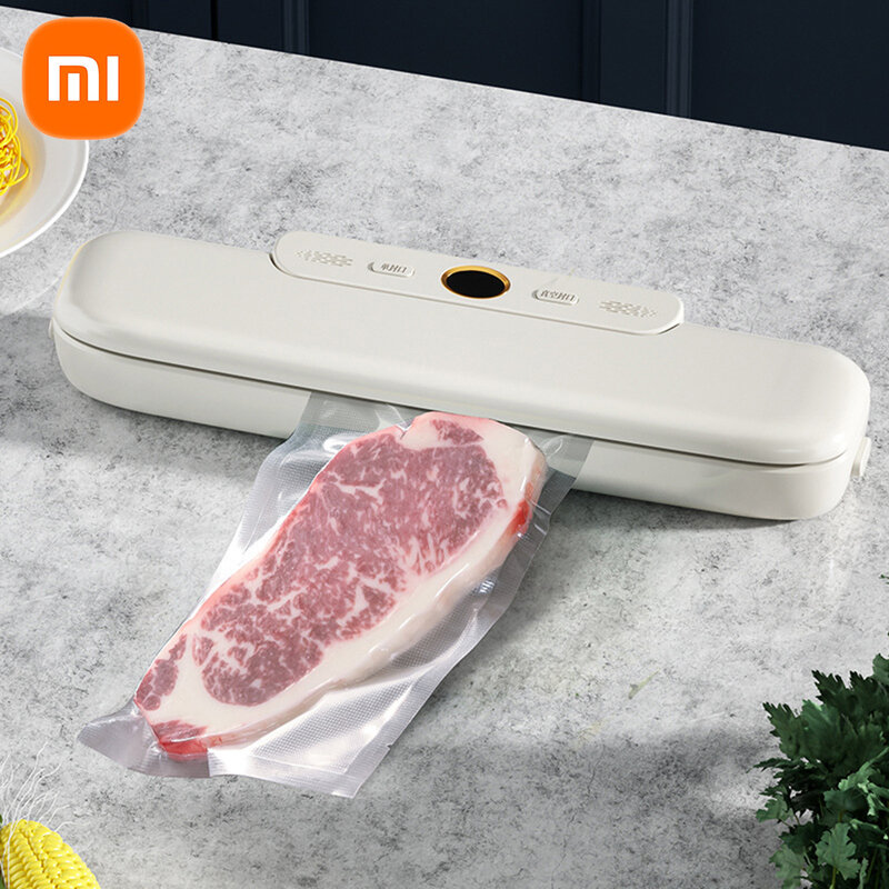 Xiaomi-家庭用真空シール機,食品を新鮮に保つための220v/110v,自動シーリング機,家電,10個