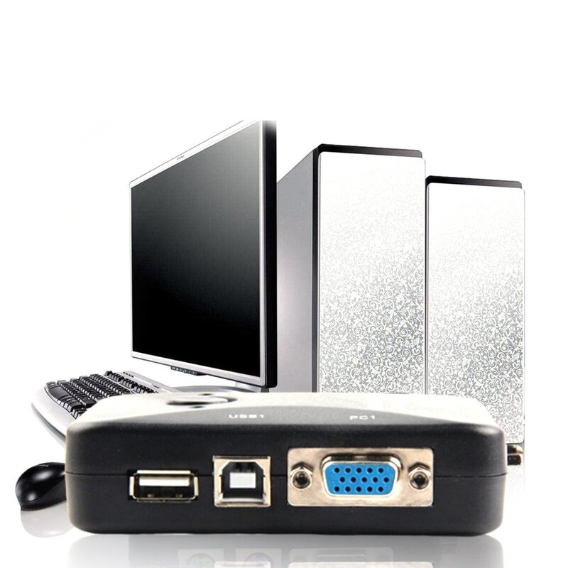 Switcher kvm com duas entradas e uma saída usb porto 2uk multi-computador host switcher com um para dois caixa de divisor