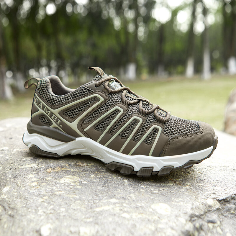 Goldencamel-Zapatillas deportivas de malla transpirable para hombre, Calzado cómodo para exteriores, senderismo, correr y trotar