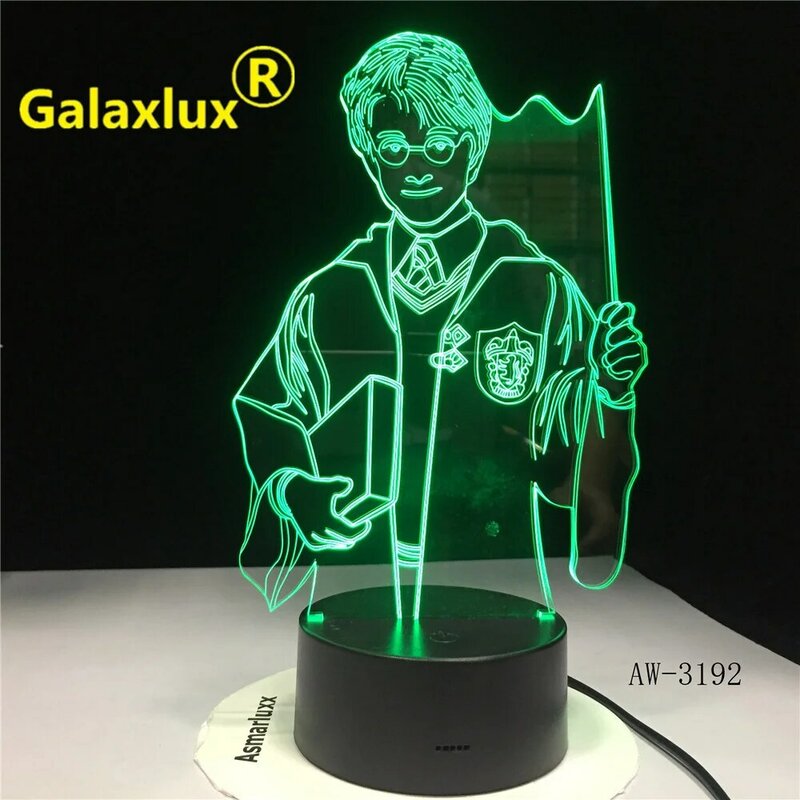 New 3D Led Lamp Cartoon Men Acrylic 7 Color Night Light  With AA Battery luminaria USB Lamp For kids Halloween Toys