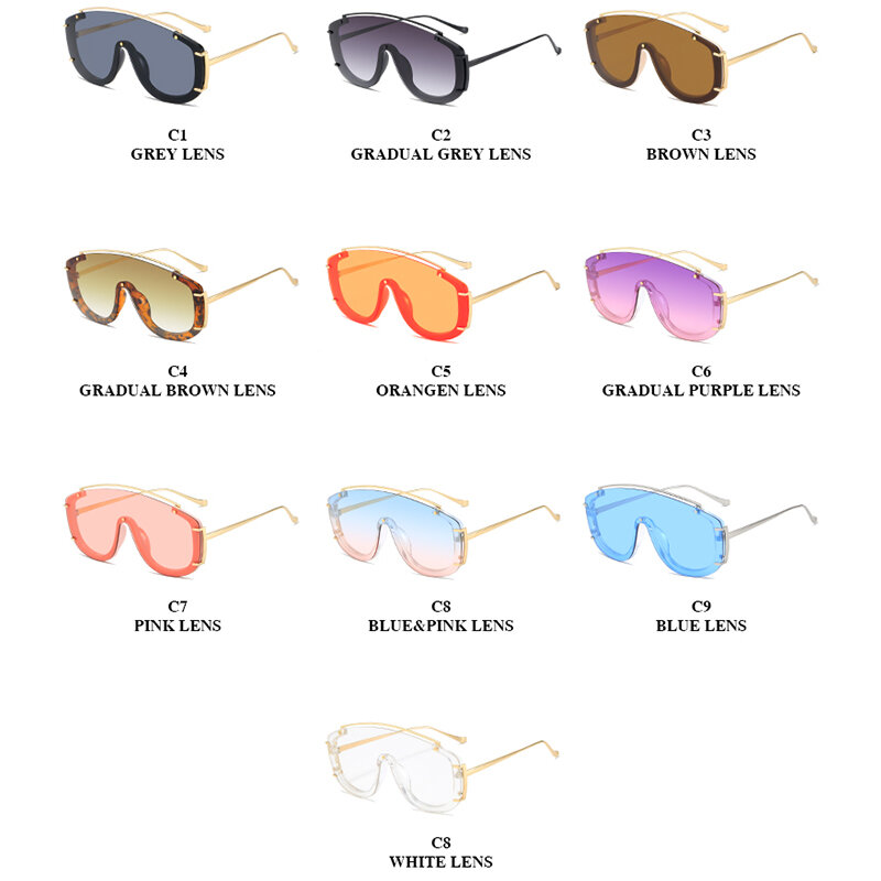 Gafas de conducción para Hombre, lentes de piloto de diseñador de lujo, de una pieza, gradiente, Retro, Punk, 2022