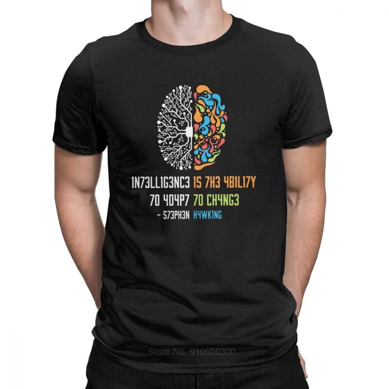 Tee Shirt Intelligentie Mannen T-shirt Intelligentie Is De Mogelijkheid Om Aan Verandering Vintage Wetenschap Slogan T-shirt