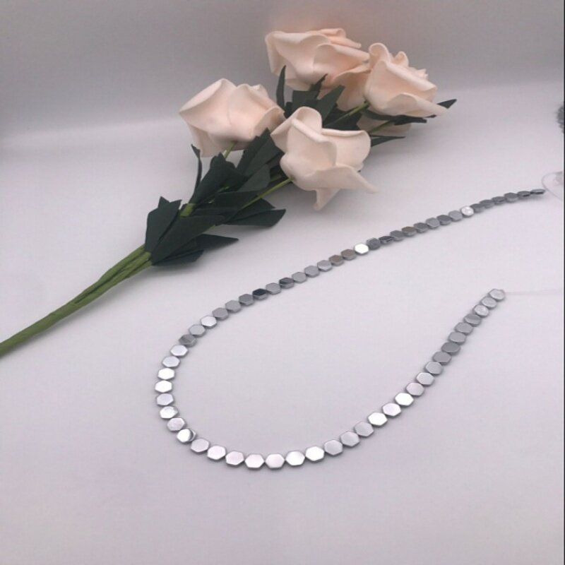 Perline esagonali in pietra naturale ematite per bracciali fai da te collane gioielli 40cm terapia magnetica perline sciolte galvanica