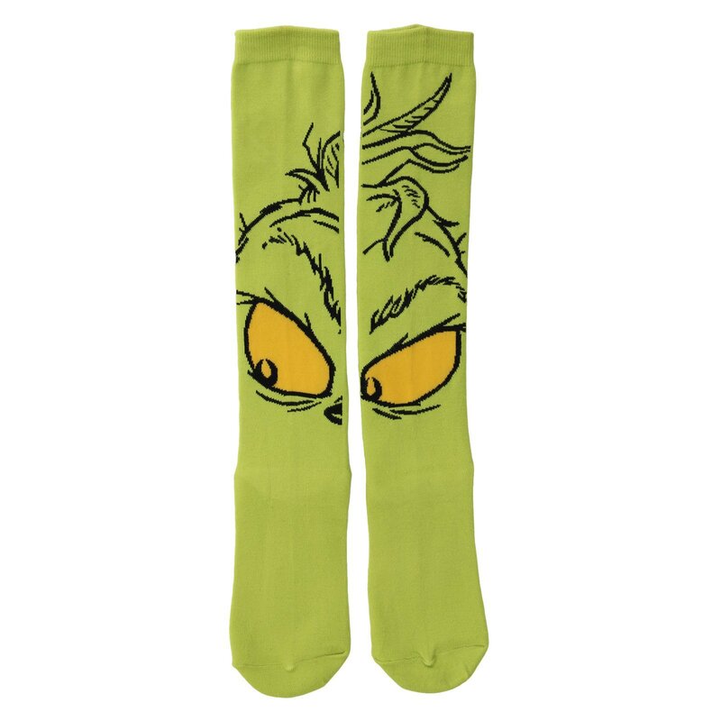Calcetines de regalo de Navidad para hombre y mujer, calcetín de algodón con diseño de monstruo verde, elfo fantasma, informal, divertido