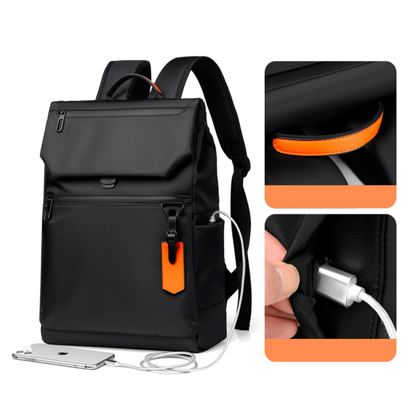 Dc.meilun-mochila impermeable para ordenador portátil de alta calidad, morral negro de diseño de lujo para negocios, morral urbano para hombre con carga USB
