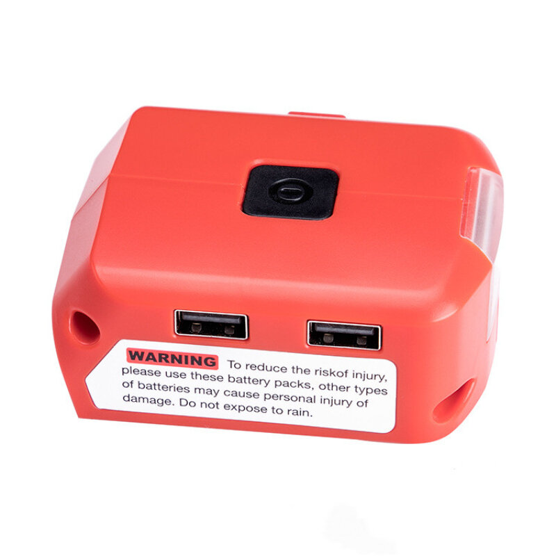 Akumulator dla Milwaukee 18V M18 źródło zasilania baterii z podwójnym USB 5V/2.1A Port DC 12V/2A LED światło dla kurtka ocieplana