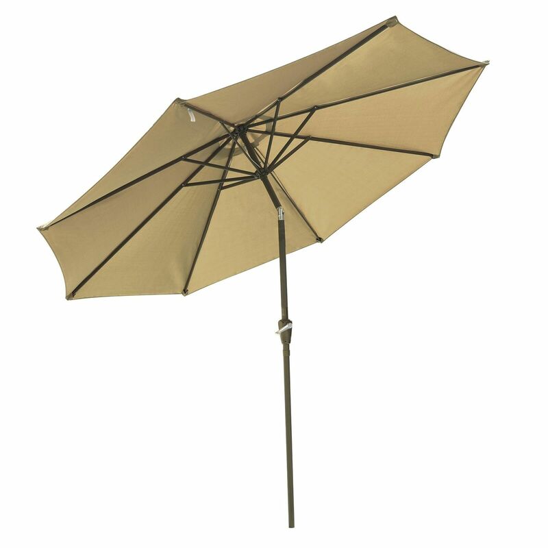 10 Ft Olefin Fabric Umbrella UV50+ Protection Outdoor Water-repellent Canopy