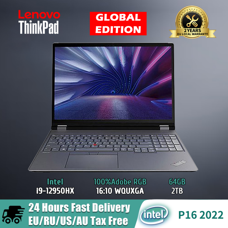 Lenovo Notebook ThinkPad P16 2022 Intel Core i9-12950HX RTX A5500 16G + 512G/1T SSD 16 cali WQXGA 4K ekran projekt Lenovo laptopy