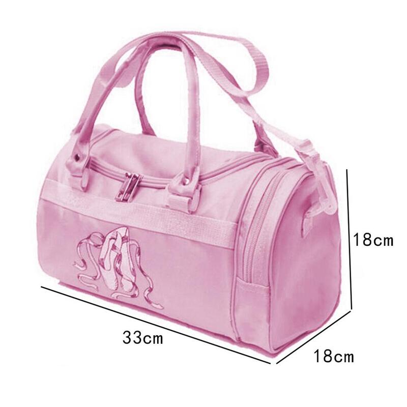 어깨 발레 댄스 가방, 핑크 여성 소녀 발레 스포츠 댄스 배낭, 배낭 자수 체육관 가방, 어린이 소녀용