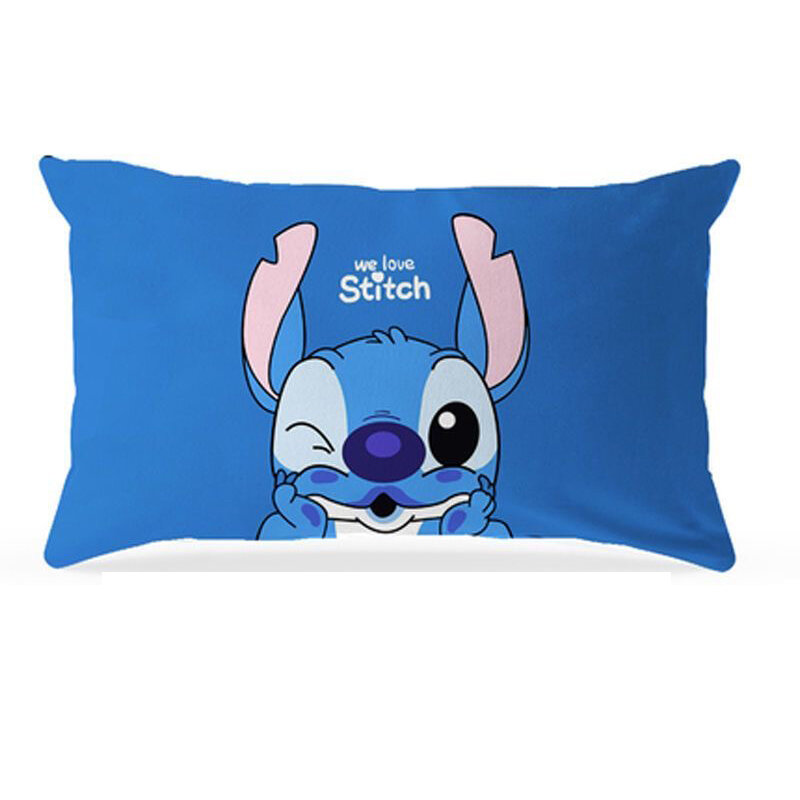Disney Children's Bedroom Stitch Pillow Cushion Cover  Blue Cartoon Pillow Case Kindergarten  Boys and Girls 40x65cm