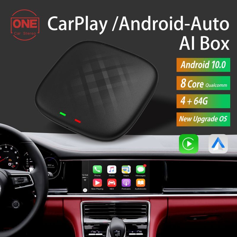 CarPlay Ai Box Kotak CarPlay Nirkabel Android 9 Kotak Mini Kotak Pintar Mobil 4G + 64G Radio Video Multimedia untuk Volkswagen Kia Toyota Gps