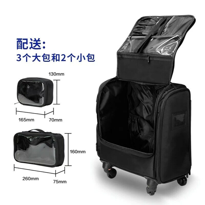 Multifunction Trolley Cosmetic case Rolling Luggage on wheels,Women Nails Makeup Toolbox,Beauty Tattoo Salons Trolley Suitcase