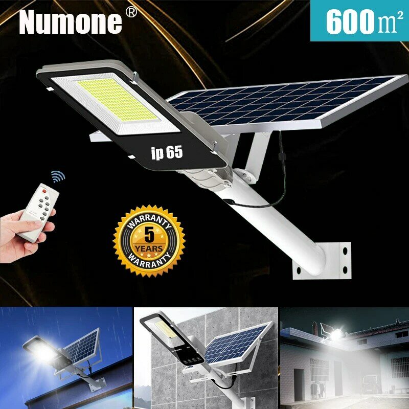 Solar Street Light Lamp Outdoor Courtyard Led Wall Hulb Remote Waterproof Suitable For Exterior Garden Swimming Pool Gara