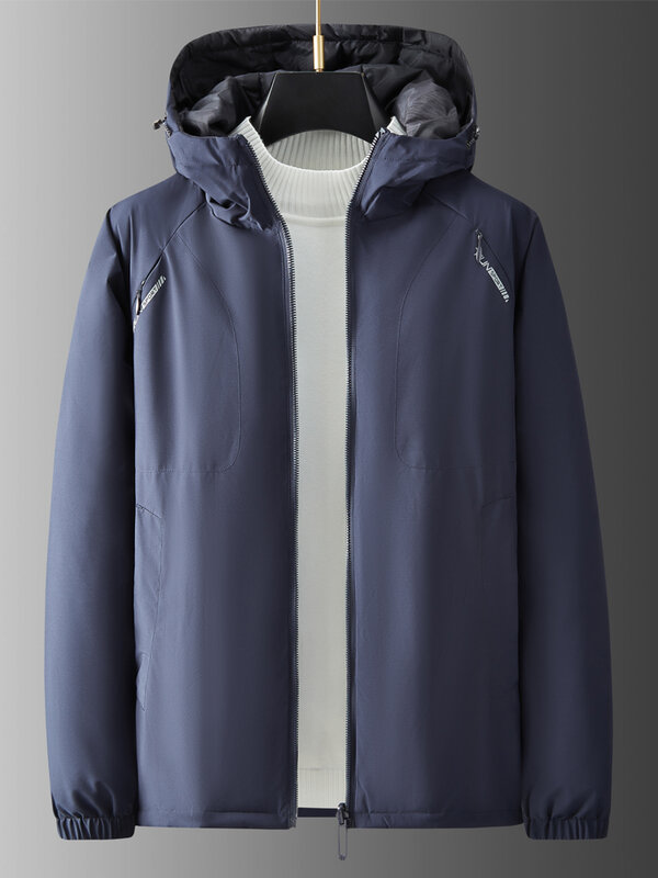 80% White Duck Down Padded Men's Winter Warm Jacket Plus Size A/B Reversible Waterproof Hooded Casual Windbreaker Puffer Coat