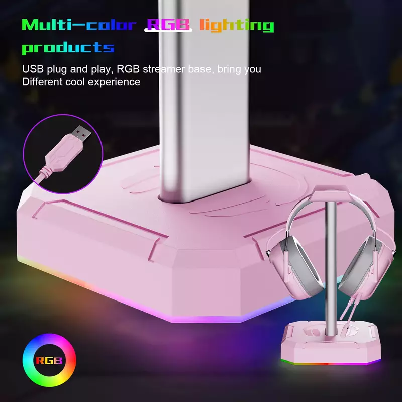 ZUOYA RGB Headset Stand for Gamer Gaming  Headset Holder Hook Gaming Headphones Accessories PC Accessories Desk