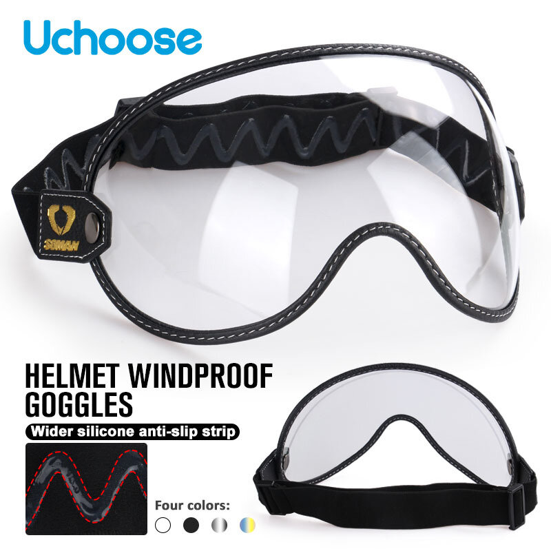 SOMAN-gafas de sol para casco de motocicleta, visera de protección de burbuja, accesorios para todo tipo de gafas, Retro, de cara abierta, medio casco
