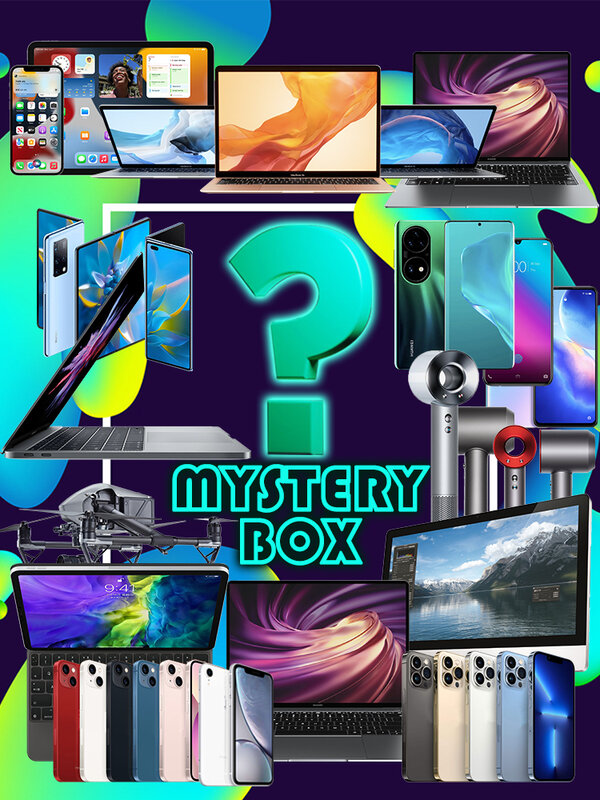 Mystery Box 100% Surprise ของขวัญพรีเมี่ยมอิเล็กทรอนิกส์ผลิตภัณฑ์ Boutique สุ่มหมายเลข Lucky คริสต์มาสของขวัญเพิ่ม...